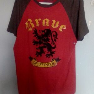 Harry Potter Team House Tshirt Sort  Sleeve Tee with Medieval Design